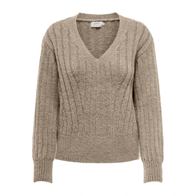 Abbildung von ONLY V Ausschnitt Pullover ONLAGNES LS RIB NECK CC KNT
