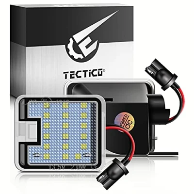 Abbildung von TECTICO LED Umfeldbeleuchtung Spiegel 12V Auto E8 Umgebungslicht 6000K Kaltweiß Kompatibel mit Ford C Max S Fokus Kuga Escape Mondeo, 2 Lampen