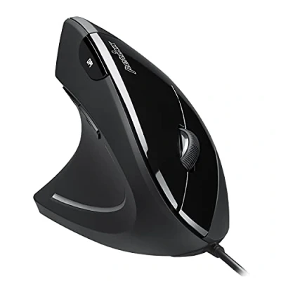 Abbildung von Perixx Perimice 513L Vertikale ergonomische Maus mit 2 DPI, 6 Tasten optische Ergo Level DPI Schalter 1000 1600, Linkshänder, schwarz