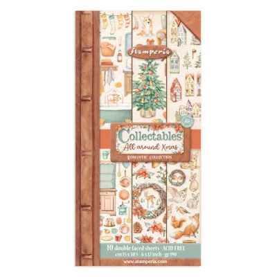 Abbildung von Stamperia SBBV24 Sammlerstücke, 10 Blatt, cm, für Weihnachten, rundum, Papier, 0, 15 x 30,5 0,3 cm