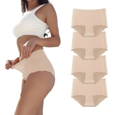 Abbildung von Dumwis Unterhosen Damen,Nahtlos Slips Unterwäsche Frauen,Stretch Hohe Taille Panties,No Show Panties,Mehrpack 4Er Pack Hipster Bequeme Atmungsaktiv Mikrofaser Ohne Abzeichnen Seamless