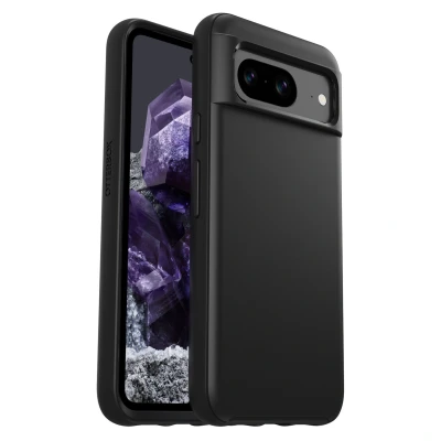 Abbildung von OtterBox Symmetry Hülle für Google Pixel 8, sturzsicher, schützende dünne Hülle, 3x getestet nach Militärstandard, Schwarz