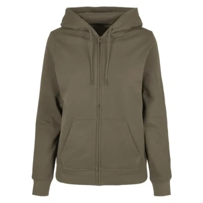 Abbildung von Build Your Brand Damen Ladies Basic Zip Hoody Kapuzenpullover, Olive, 4XL