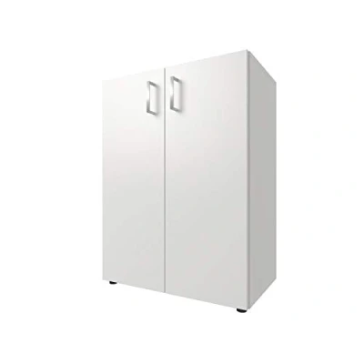 Abbildung von möbelando Schrank Beistellschrank Kommode Aktenschrank Büroschrank Standschrank Trio 2&quot; Weiß