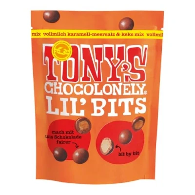 Abbildung von Tony&#039;s Lil&#039; Bits Vollmilch Karamell Meersalz &amp; Keks Mix