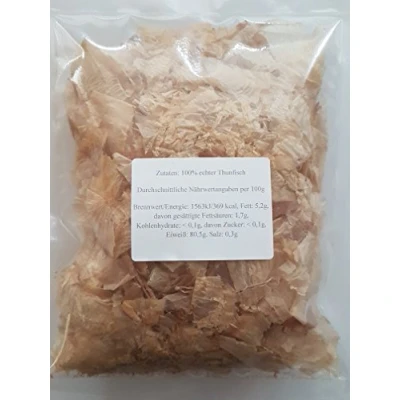 Abbildung von 100g Katsuobushi Bonitoflocken Katsuo Bonitoflakes 100% Bonito für Okonomiyaki 4 x 25g