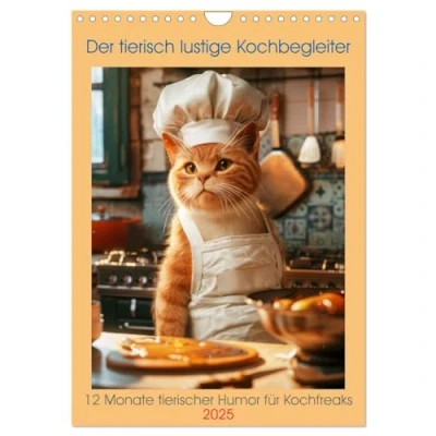 Abbildung von Der tierisch lustige Kochbegleiter (Wandkalender 2025 DIN A4 hoch), CALVENDO Monatskalender