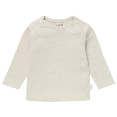 Abbildung von Noppies Unisex Baby U Tee Ls Hester Text T Shirt, Oatmeal, 56 EU