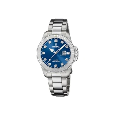Abbildung von Festina Quarzuhr Boyfriend Collection, Armbanduhr, Damenuhr, Edelstahlarmband, bis 10 bar wasserdicht, Datum