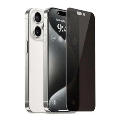 Abbildung von elago Privacy Glass+ Displayschutzfolie Kompatibel mit iPhone 15 Pro Max Sichtschutz, Schützt die Privatsphäre, 9H Oberflächenhärte, Bruchsicher, Kratzschutz, Sichtschutzfolie