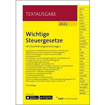 Abbildung von Wichtige Steuergesetze: mit Durchführungsverordnungen. (Textausgabe)