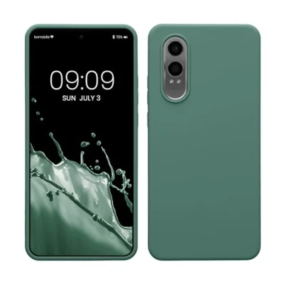 Abbildung von kwmobile Hülle kompatibel mit OnePlus Nord CE 4 Lite 5G Silikon Handy Case Handyhülle weiche Oberfläche kabelloses Laden Tannengrün