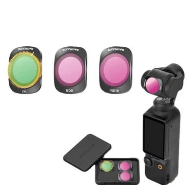 Abbildung von MotuTech Filter Set für DJI Osmo Pocket 3 mit neutraler Dichte, Polarisationsfilter, verstellbar, CPL+ND8+ND16, OP3 FI735