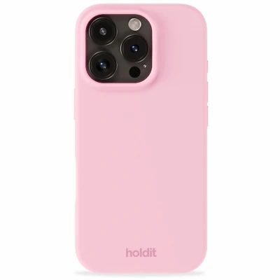 Abbildung von Apple iPhone 16 Pro Hülle Silikon Holdit Hard Case/Backcover Handyhülle Rosa