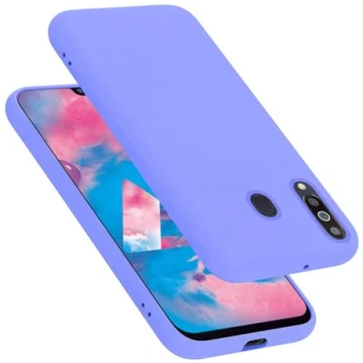 Abbildung von Cadorabo Hülle kompatibel mit Samsung Galaxy M30 / A40s Silikon Handyhülle für Case aus flüssigem stoßfeste dünne TPU Schutzhülle Liquid HELL LILA