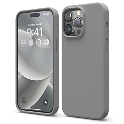 Abbildung von elago Schutzhülle für iPhone 14 Pro Max, Flüssigsilikon Hülle, Ganzkörper Schutzhülle, stoßfest, schlanke Handyhülle, kratzfestes, weiches Mikrofaserfutter, 6,7 Zoll (17 cm), Pastellgrün