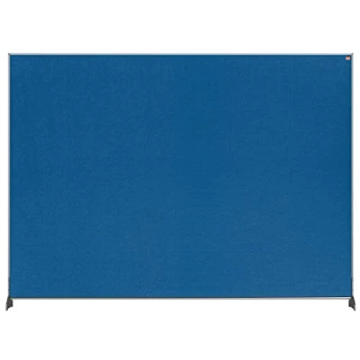 Abbildung von Nobo Impression Pro Schreibtisch Trennwand, Schutztrennwand für Social Distancing, Hygieneschutz, Filz, Blau, 1400x1000mm, 1915505