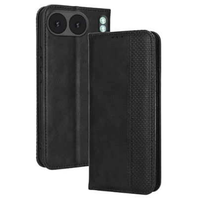Abbildung von Topme Handyhülle hülle fur OnePlus Nord 4 5G / Nord4 (6.74&quot; Inches) Case Schutzhülle, aus Leder mit Stilvollem, Strukturiertem Kartenschlitz.Schwarz
