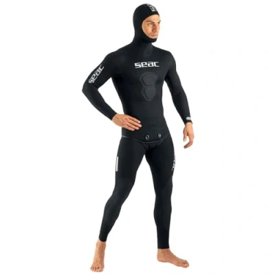 Abbildung von Seac Black Shark Neoprenanzug für Sub und Apnea, 7 mm, 2 Stück, innen mit Spaltung, Schwarz, XL