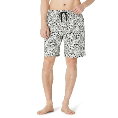 Abbildung von Amazon Essentials Herren Badehose, Schnell Trocknend, 23 cm, Schwarz Elfenbein Tropische Blätter, XL