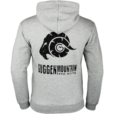 Abbildung von GUGGEN Mountain Herren Kapuzenjacke Kapuzenpullover mit Fleece Hoodie Hooded Logo Sweater Sweatjacke Warmer Pullover Reißverschluss Streetwear Langarm Kapuze Outdoor Sport Hellgrau XXL