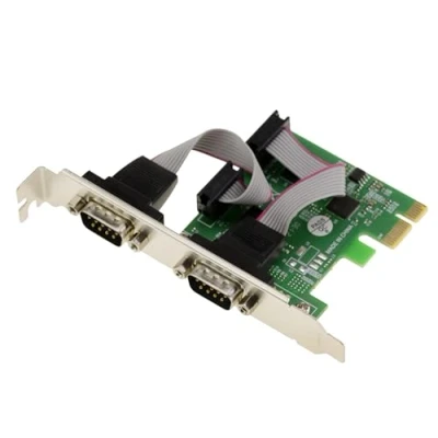 Abbildung von KALEA INFORMATIQUE PCI Express PCIe Serial RS232 Controller Karte mit 2 Ports und ASIX Chipsatz Low HIGH Profile Winkeln.