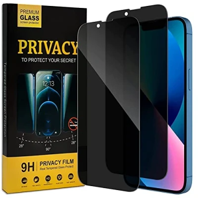 Abbildung von Verco Sichtschutz Full Screen Privacy Glas für iPhone 13 Panzer Schutz Folie Anti Spy Schutzfolie, 2 Stück