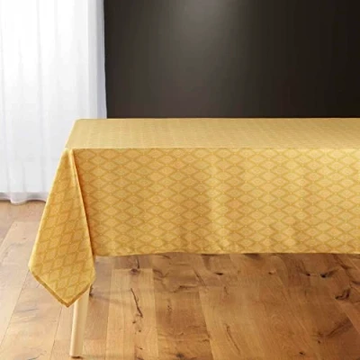 Abbildung von Douceur d&#039;Intérieur, Tischdecke, rechteckig, 140 x 240 cm, Blumenmuster, Taupe, Mikrofaser, Bedruckt