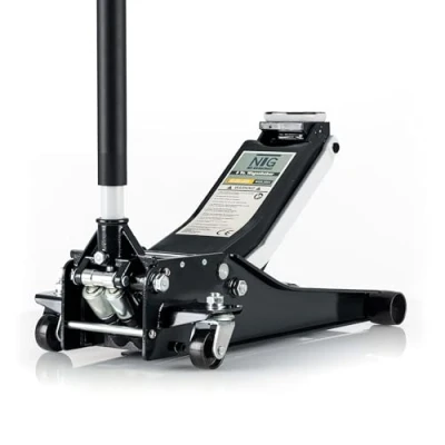 Abbildung von NTG Hydraulischer Wagenheber 3T (75 505mm Hubhöhe) Lowliner mit Doppelzylinder Extra Stabil Profi Rangierwagenheber 3000kg flach für SUV &amp; tiefergelegte Autos KFZ PKW (Schwarz)