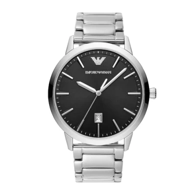 Abbildung von Emporio Armani Traditional Uhr silvercoloured, Herren, Größe: One Size, Silver coloured