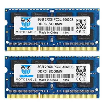 Abbildung von 16GB Kit (2x8GB) DDR3 1333MHz SODIMM PC3 10600S 8GB 204 Pin Unbuffered Non ECC CL9 2Rx8 Dual Rank Notizbuch Arbeitsspeicher