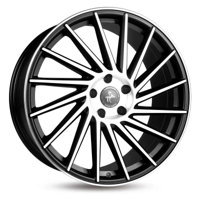 Abbildung von KESKIN 5 loch 22Zoll 130mm Alufelge KT17 Hurricane mattschwarz Front poliert KT171022513050MBFP Felge