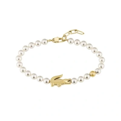 Abbildung von Lacoste Matchpoint Armband white/goldcoloured, Damen, Größe: One Size, White/gold coloured