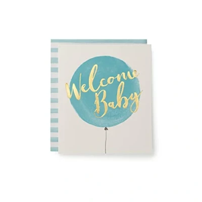 Abbildung von Kindred UK Greetings Welcome Balloon Baby Boy Karte, mehrfarbig, 137 x 159 mm