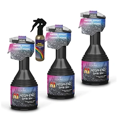 Abbildung von ILODA 3X 500ml Dr. Wack A1 HIGH END Spray Wax + 1x 100ml Antibeschlag Spray, Lack Versiegelung, Lackschutz, Auto Wachs, Wachsversiegelung für alle Autolacke zum Sprühen mit Wasser Abperl Effekt