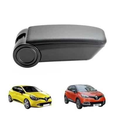 Abbildung von RATI ARMSTER 3 Armlehne sitzmontage kompatibel für RENAULT CLIO/CAPTUR 2013 2020 ohne Original Ellbogenstütze [schwarz,vegan Leder]