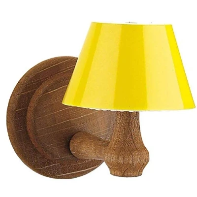 Abbildung von Wandlampe mit Kunststoffschirm f&uuml;r Puppenhaus, Schirm gelb