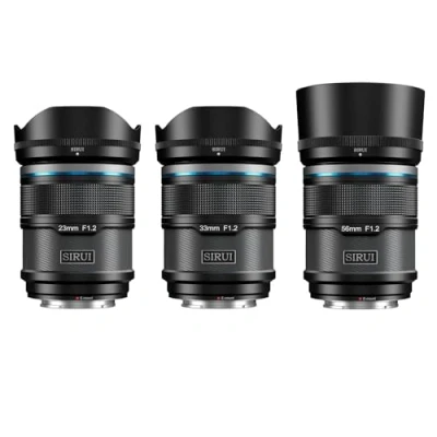 Abbildung von SIRUI Sniper F1.2 Autofokus Objektiv Set, 23 mm, 33 56 Weitwinkel APS C Kameraobjektiv (AS 3S EB, E Mount, schwarz)