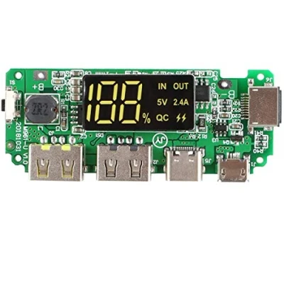 Abbildung von DollaTek 18650 Karte Dual USB 5V 2.4a Mobilmodul Lithium Batterie Ladekarte mit Überladung Überentladung Kurzschlussschutz DIY