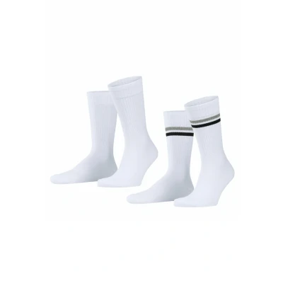 Abbildung von Esprit Tennis Stripe 2PACK WITH Pattern Socken White mix, Herren, Größe: 43 46, mix