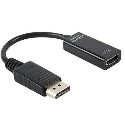 Abbildung von VMOJO DisplayPort zu HDMI Adapter, Exquisiter DP Stecker auf Buchse Konverter, 4K@30Hz vergoldeter Anschluss Kompatibel mit Computer Desktop Laptop PC Monitor Projektor HDTV