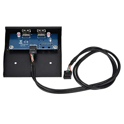 Abbildung von ASHATA USB 2.0 Front Panel,USB 2,0 2 Port 3,5 Zoll Metall Super Speed Frontplatte HUB Adapter,Hohe Übertragung Frontpanel 3.5 Panel für Desktop Computer