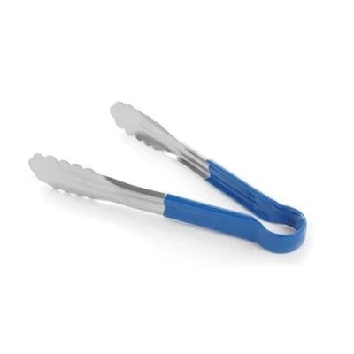 Abbildung von HENDI Servierzange HACCP, Griff beschichtet in den HACCP farben, Küchenzange, Lebensmittel Zange, Grillzange, Kochzange, 250mm, Edelstahl, Blau