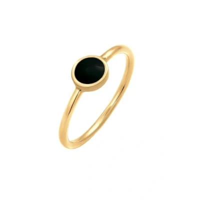 Abbildung von Elli Fingerring Solitär Stapelring Emaille 925 Silber, Geo