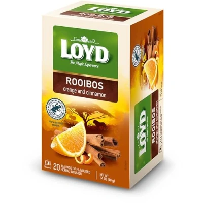 Abbildung von LOYD® Rooibos Tee mit Orange 20 Teebeutel 40g Kräutertee Rotbuschtee Mischung Hochwertigen Teeblättern teebeute l Aufbrühen Express