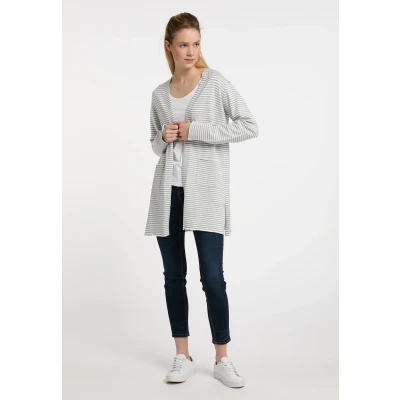 Abbildung von DREIMASTER Maritime Damen Strickjacke XS/S / Off White Grau Melange 50% Viscose 28% Polyester 22% Nylon