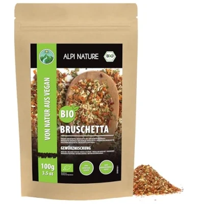 Abbildung von Bio Bruschetta Gewürz (100g), Gewürzmischung, Brotgewürz, 100% natürlich, Zutaten aus kbA, ohne künstliche Zusätze