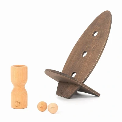 Abbildung von rollholz Balance Board Set klein Buche dunkeles Brett 1 St