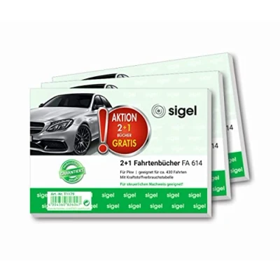 Abbildung von Sigel Formularblock T1179 DIN A6 quer Fahrtenbuch Anzahl der Blätter: 40 3 St.