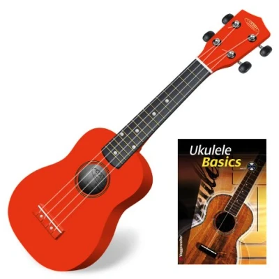 Abbildung von Classic Cantabile US 100 RD Sopran UkuleleRot SET inkl. Lernheft